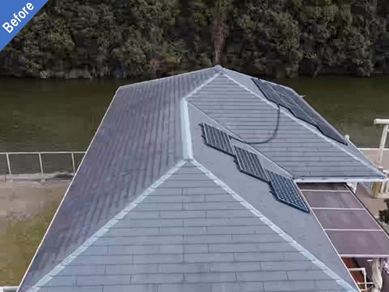 屋根塗装前のグリシェイドグラッサ