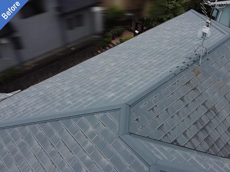 屋根塗装前のニューフルベスト24