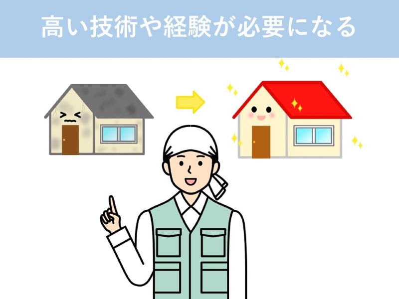 高い技術や経験が必要になる