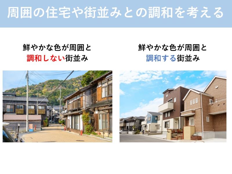 周囲の住宅や街並みとの調和を考える