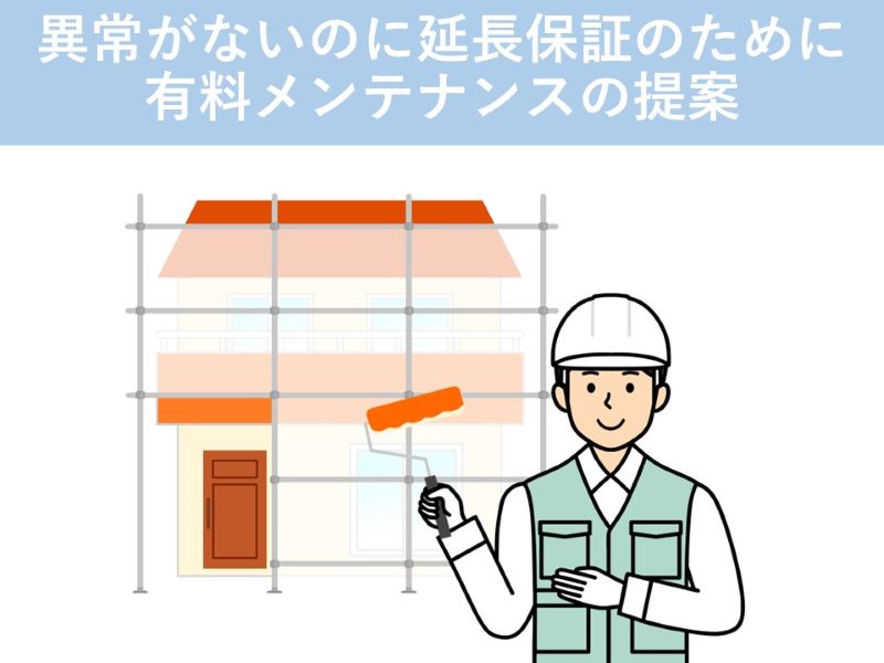 異常がないのに延長保証のために有料メンテナンスの提案