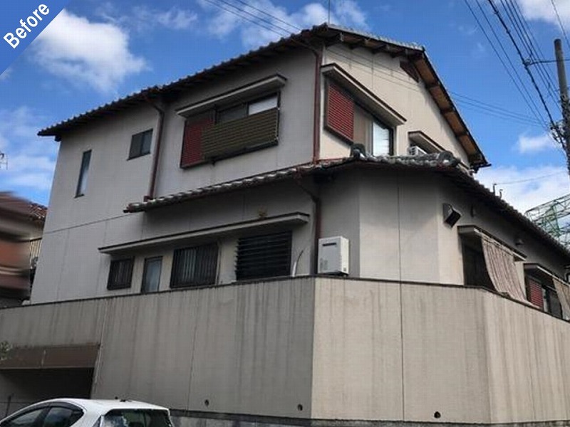 羽曳野市の雨漏り補修前の戸建て住宅