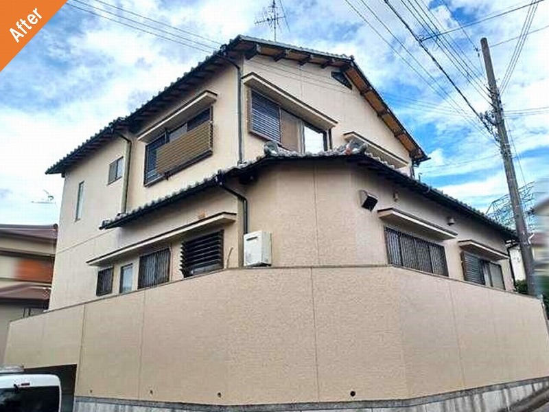 羽曳野市の雨漏り補修後の戸建て住宅